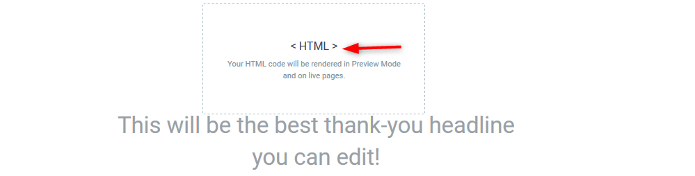 Kliknutím na blok <HTML> vložte kód