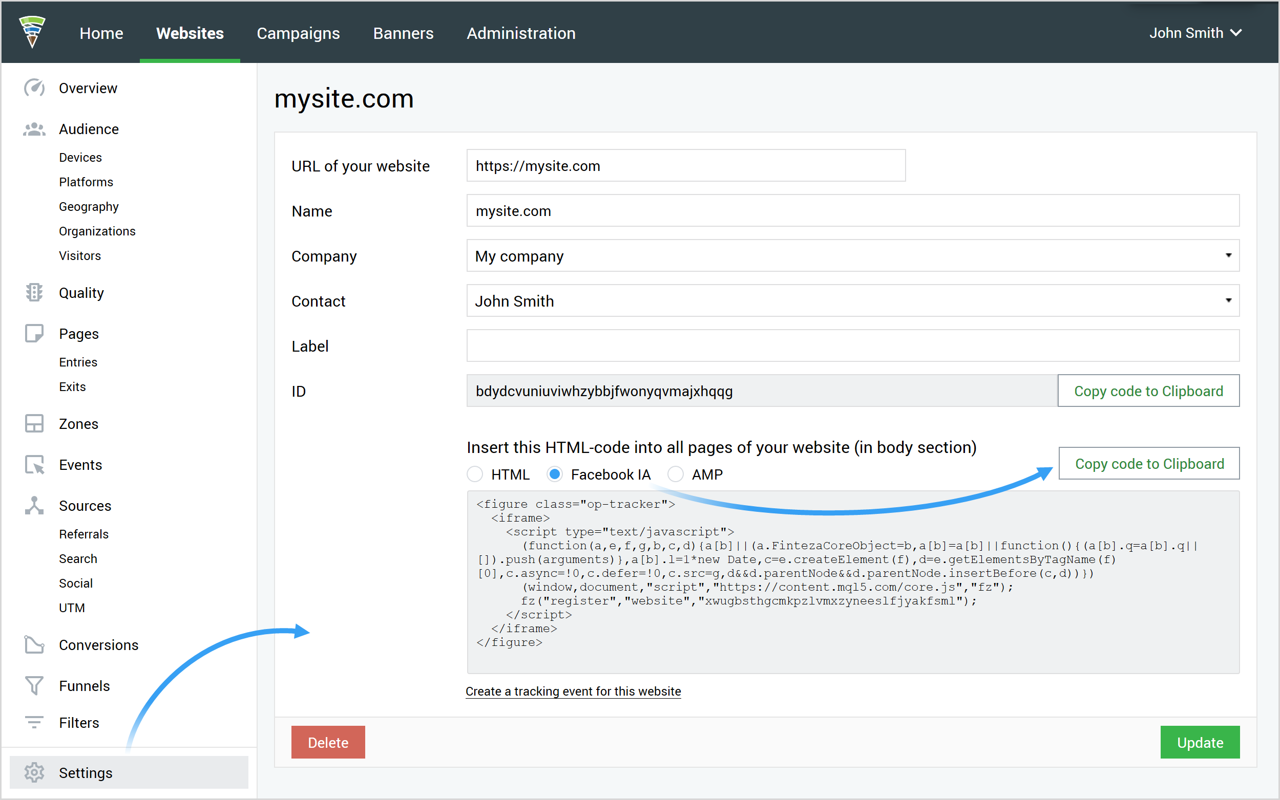 Erhalt eines Tracking-Codes für Facebook Instant-Artikel Erhalt eines Tracking-Codes für Facebook Instant-Artikel