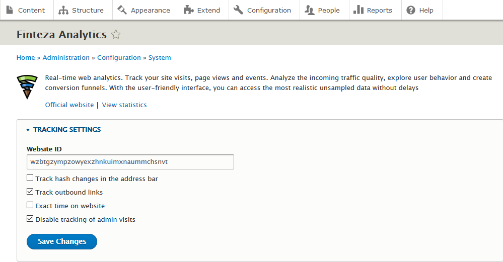 Specify plugin settings and save changes