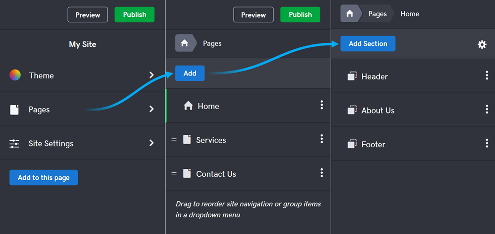 Select a page to add the Finteza code