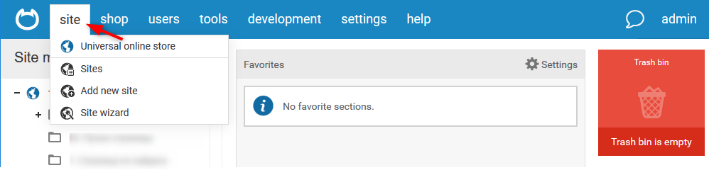 Connectez-vous à NetCat et sélectionnez le site désiré