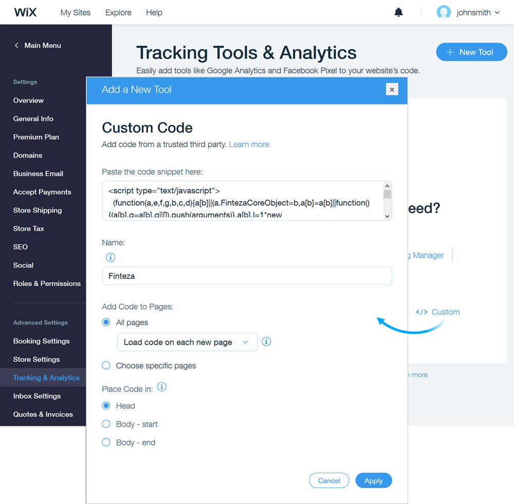 Перейдите в раздел Settings \ Tracking & Analytics